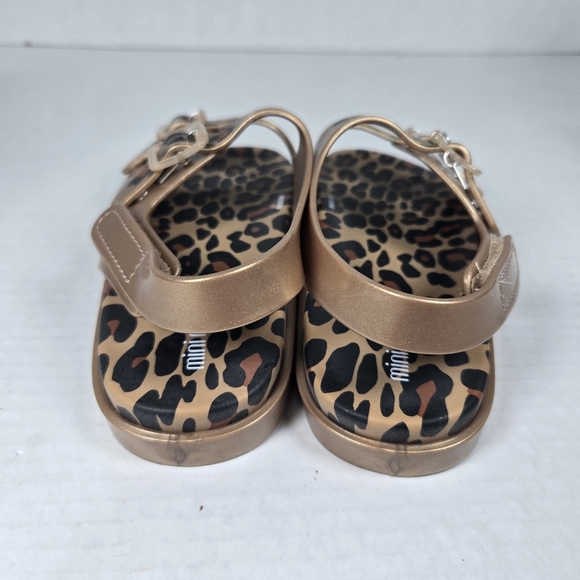 Mini Melissa Girls' Wide Leopard Gold Jelly Sandals Size Eu 28/29 US 11 Toddler - Picture 4 of 7